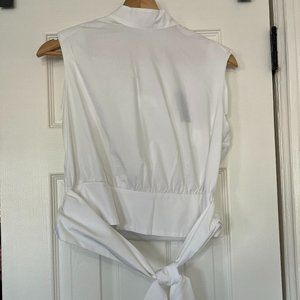 EXPRESS WHITE SLEEVELESS TURTLENECK TOP